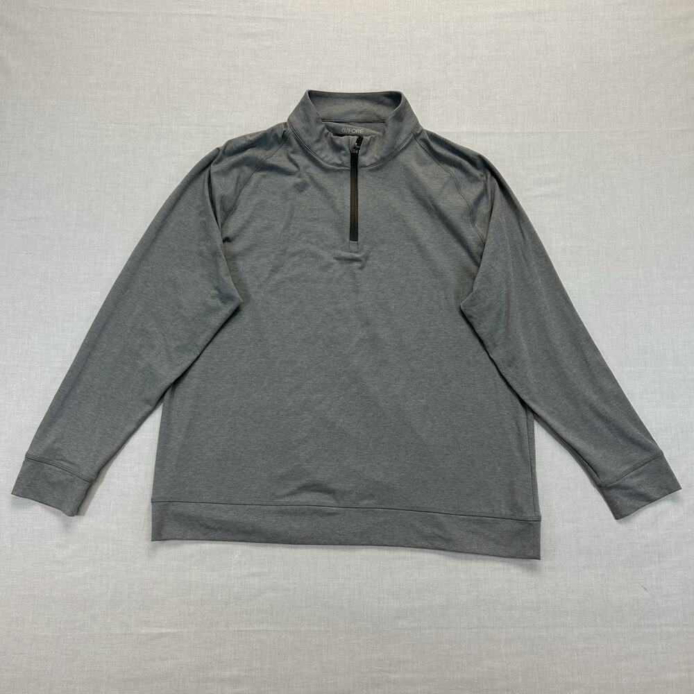 G/FORE Casual Golf 1/4 Zip Pullover Men's Large Gray Long Sleeve Stretch Top